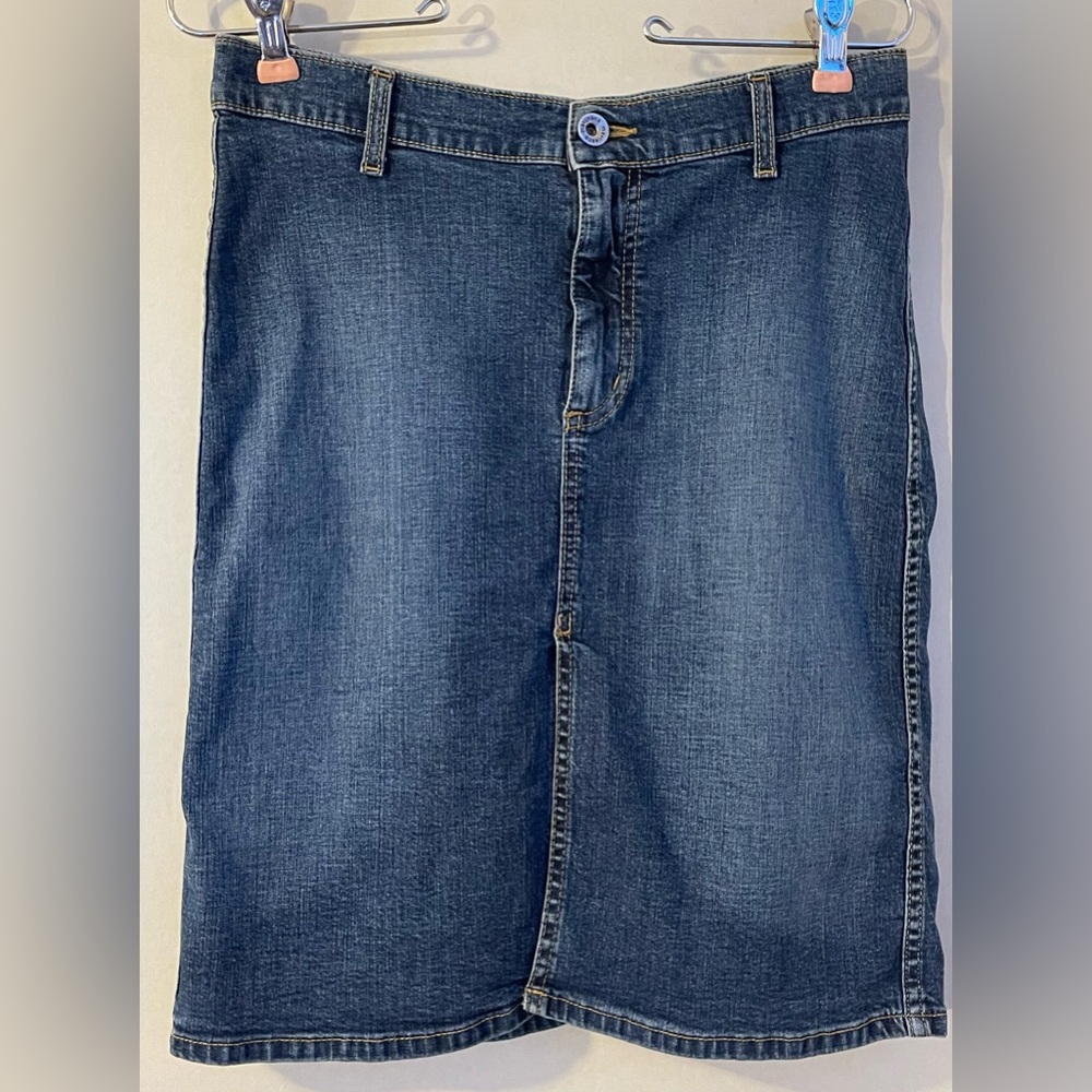 Mavi Stretch Jean Skirt with Front Slit (M)